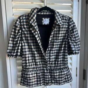 Armani Collezioni checkered short sleeve blazer jacket tagged size 8